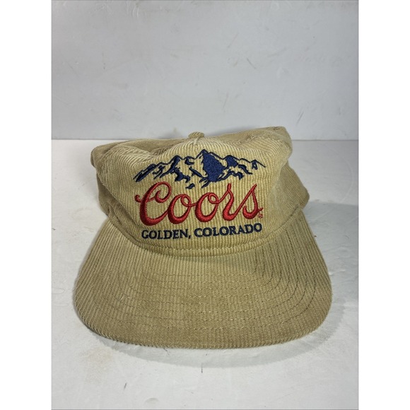 Colorado Threads Other - Coors Golden Colorado Corduroy Hat Beige Beer Logo Strapback Cap One Size